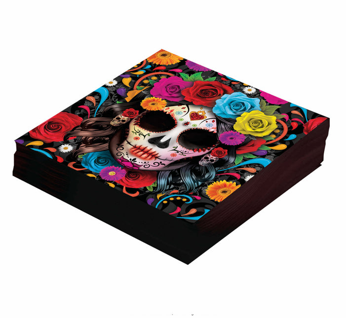 Serviettes de table Halloween Crâne 33cm