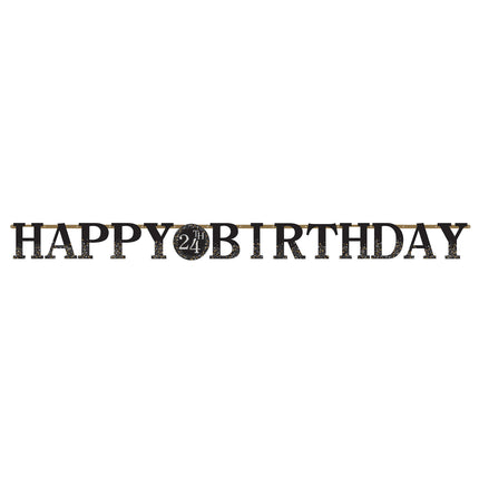 Guirlande de lettres d'anniversaire Happy Birthday Noir 3.65m