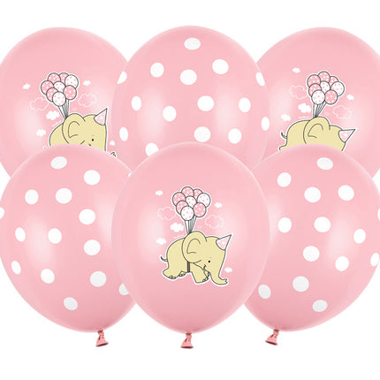 Ballons Baby Elephant Rose 30cm 6pcs