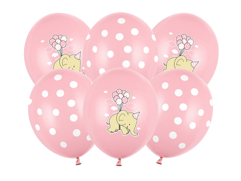 Ballons Baby Elephant Rose 30cm 6pcs