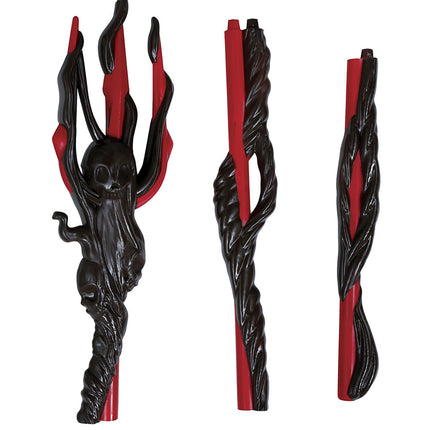 Trident d'Halloween noir et rouge 1,5 m