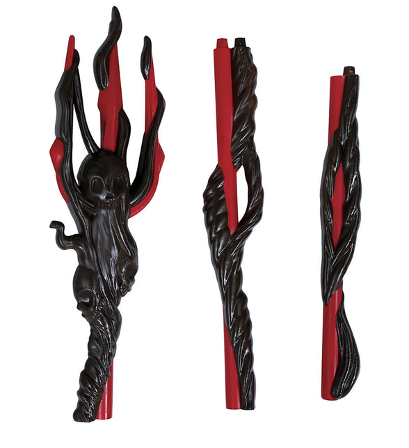 Trident d'Halloween noir et rouge 1,5 m