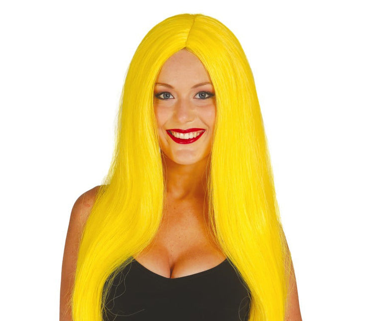 Perruque jaune cheveux longs