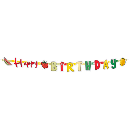 Guirlande de lettres Happy Birthday Fruit Cardboard 3m