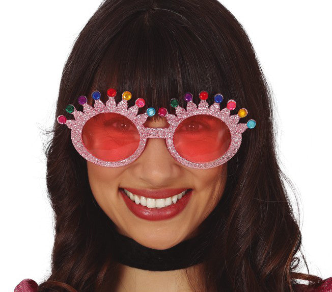 Lunettes roses à paillettes