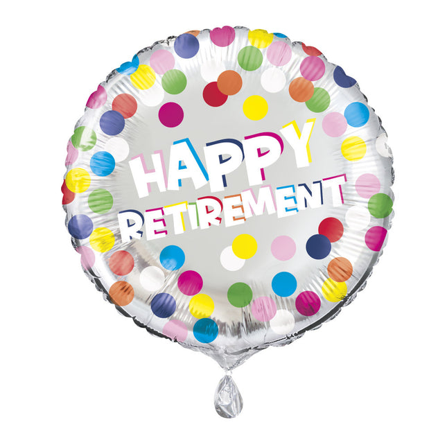 Ballon à l'hélium Happy Retirement coloré 45cm vide.