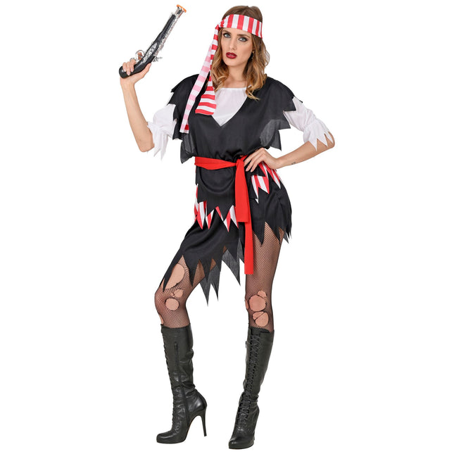 Robe Pirate Blanc Noir Dames