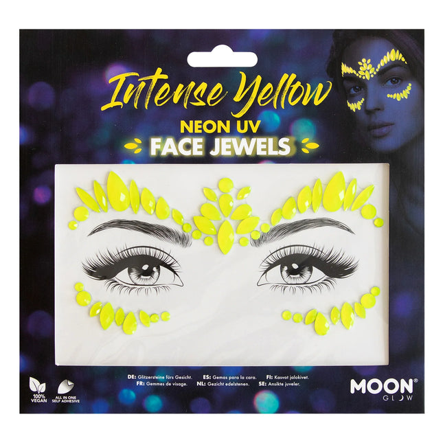 Moon Glow Neon UV Face Jewels Jaune intense