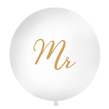 Ballon blanc Mr Gold 1m