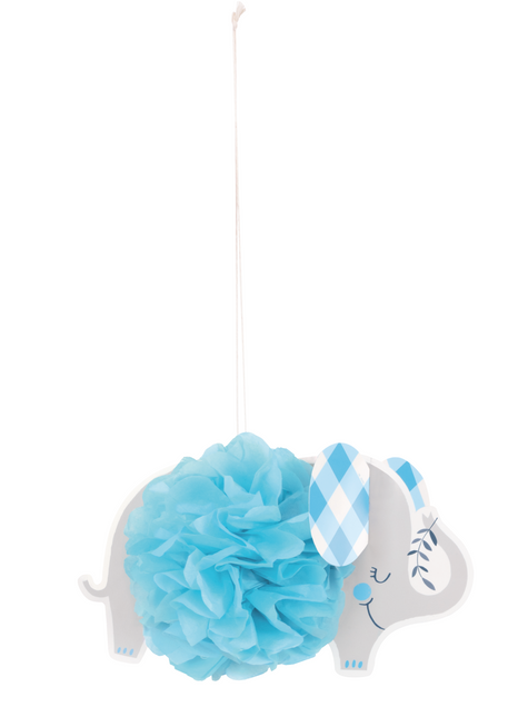 Décoration suspendue bébé éléphant bleu 23cm 3pcs