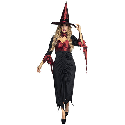 Costume de sorcière d'Halloween Rouge M