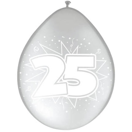 Ballons 25 Argent Métallique 30cm 8pcs