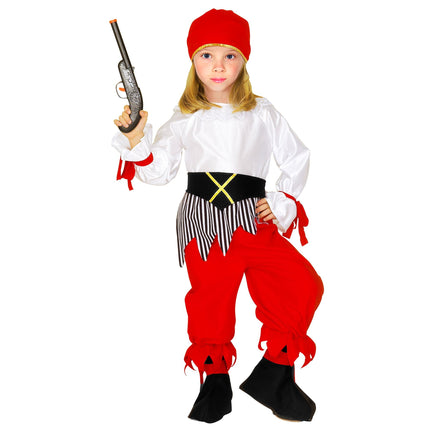 Costume de pirate blanc rouge fille