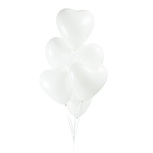 Ballons blancs en forme de coeur 30.5cm 100pcs