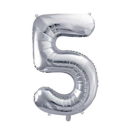 5 Year Figure Balloon Silver Empty 72cm