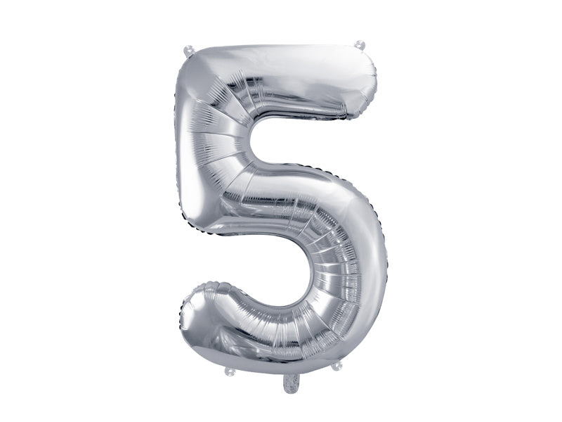 5 Year Figure Balloon Silver Empty 72cm