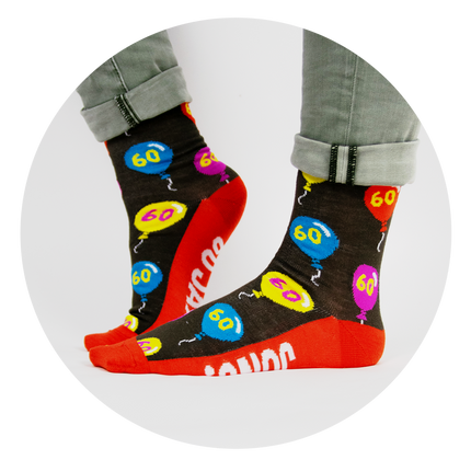 Funny Socks 60 Years Balloons 1 paire