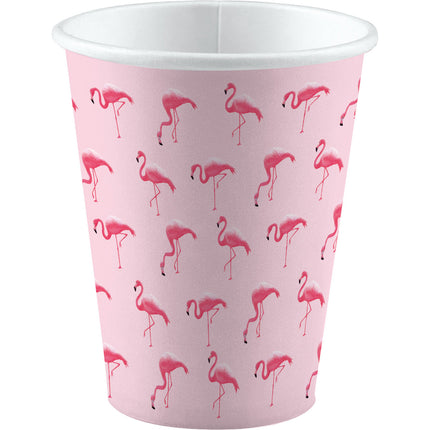 Hawaii Cups Flamingo Cardboard 250ml 8pcs