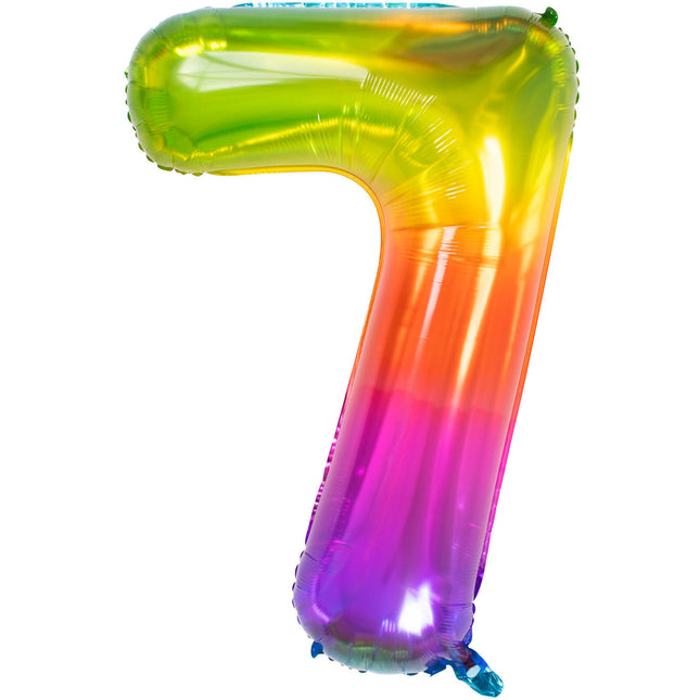 Ballon de baudruche Figure 7 Arc-en-ciel XL 81cm vide