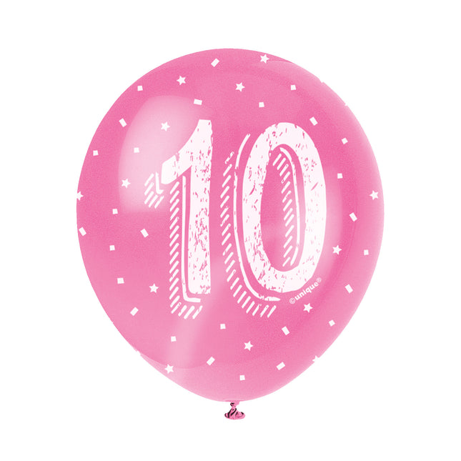 Ballons 10 ans Confetti 30cm 5pcs