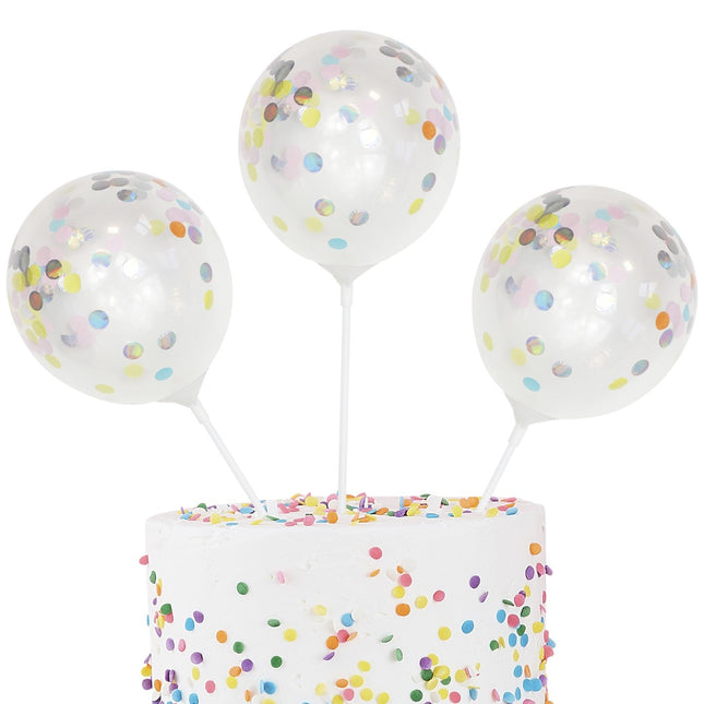 Décor de gâteau Ballons confettis 12cm 5pcs