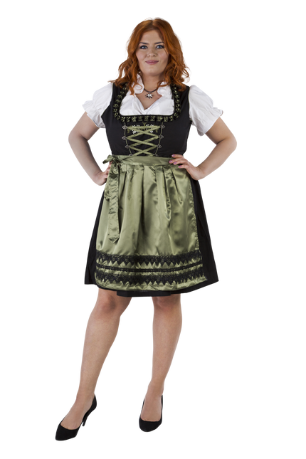 Noir Vert Robe Dirndl Oktoberfest Dames