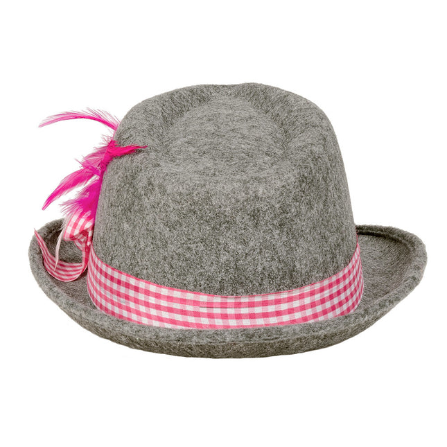 Chapeau Oktoberfest Tiroler Gris Rose