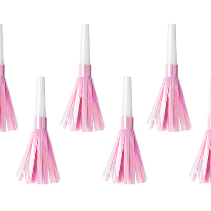 Cornes de fête rose clair 6pcs