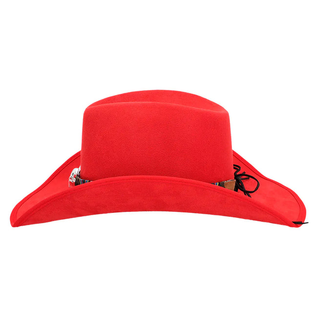 Chapeau de cow-boy rouge de luxe