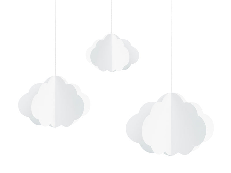 Décoration suspendue Nuages blancs 3pcs