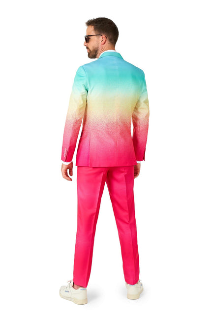 Costume bleu fuchsia arc-en-ciel Hommes OppoSuits