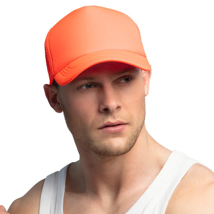 Casquette orange fluo réglable