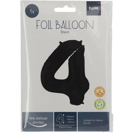 Ballon de baudruche Figure 4 Noir mat XL 86cm vide