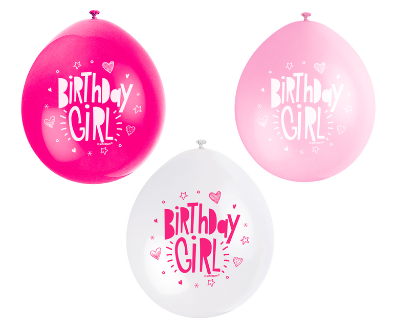 Ballons Birthday Girl 28cm 10pcs