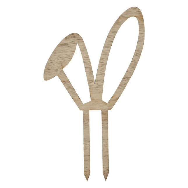 Dessus de gâteau de Pâques Oreilles de lapin en bois 18cm