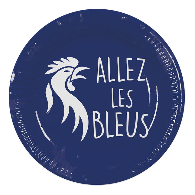 Assiettes Allez Les Bleus 23cm 8pcs