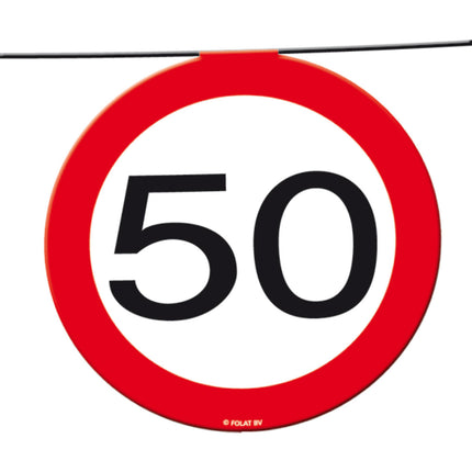 Guirlandes 50 ans Panneau de signalisation 12m