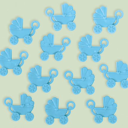 Décoration de table Chariot de bébé Bleu 12pcs