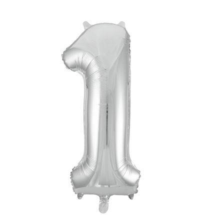 Ballon de baudruche Figure 1 Argent XL 86cm vide