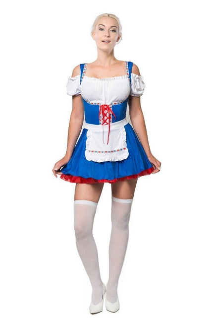 Robe Dirndl Oktoberfest Bleu Rouge