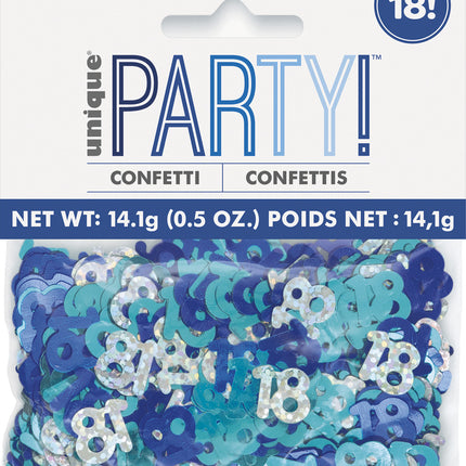 Sac de confettis 18 ans bleu 14gr