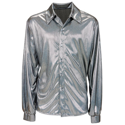 Chemise Disco 70S Argent Hommes