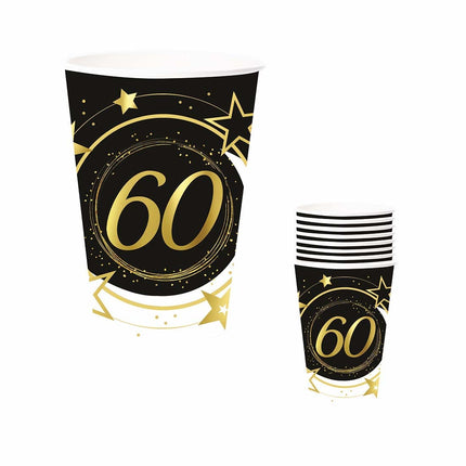 Tasses 60 ans 240ml 6pcs