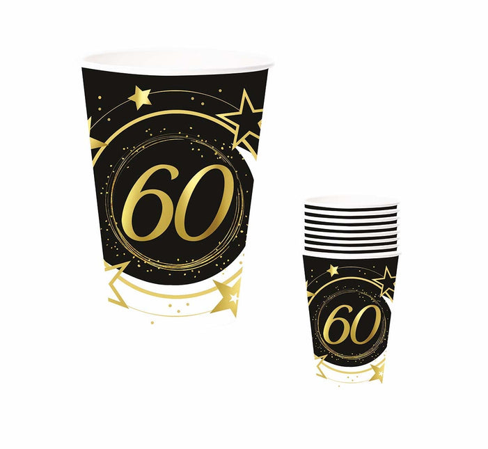 Tasses 60 ans 240ml 6pcs