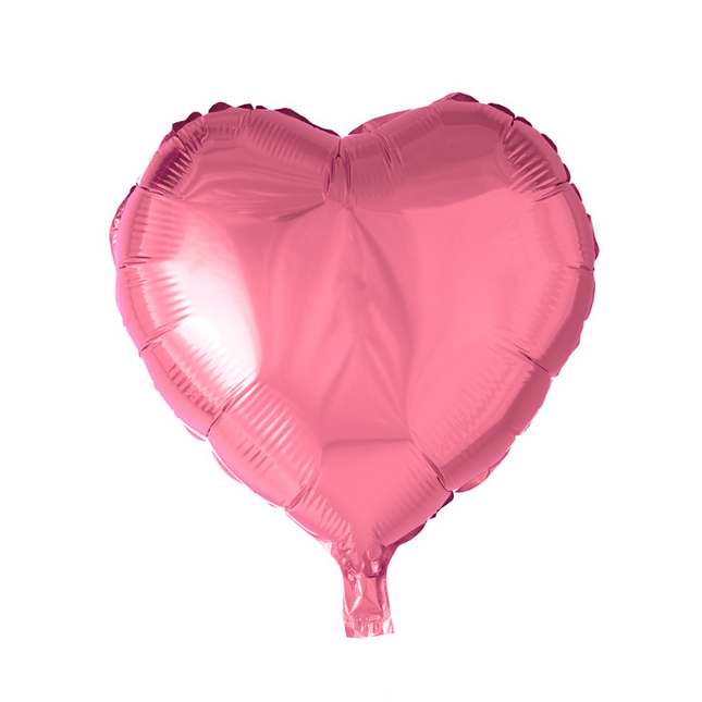 Ballon à l'hélium coeur rose clair 45cm vide