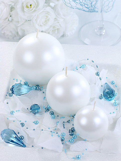 Bougies Globe Pearl Metallic 8cm 6pcs