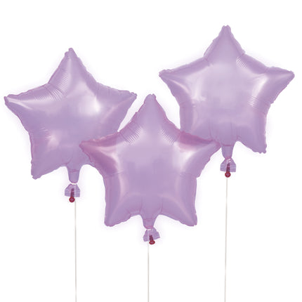 Jeu de ballons à l'hélium violet Étoiles vides 3 pièces