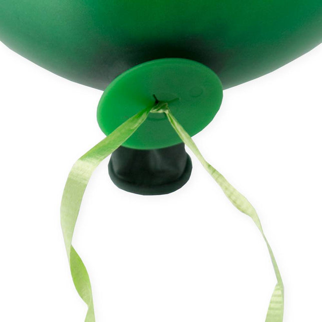 Attaches rapides pour ballons de baudruche vertes avec ruban 100pcs