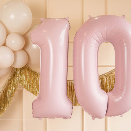 0 Year Figure Balloon Light Pink Empty 72cm