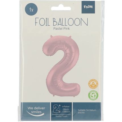 Ballon de baudruche Figure 2 rose pastel XL 86cm vide